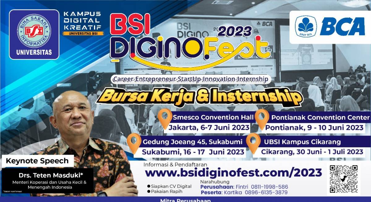 BSI Diginofest 2023 Job Fair dan Internship Membuka Peluang Karier di Gedung Smesco Jakarta