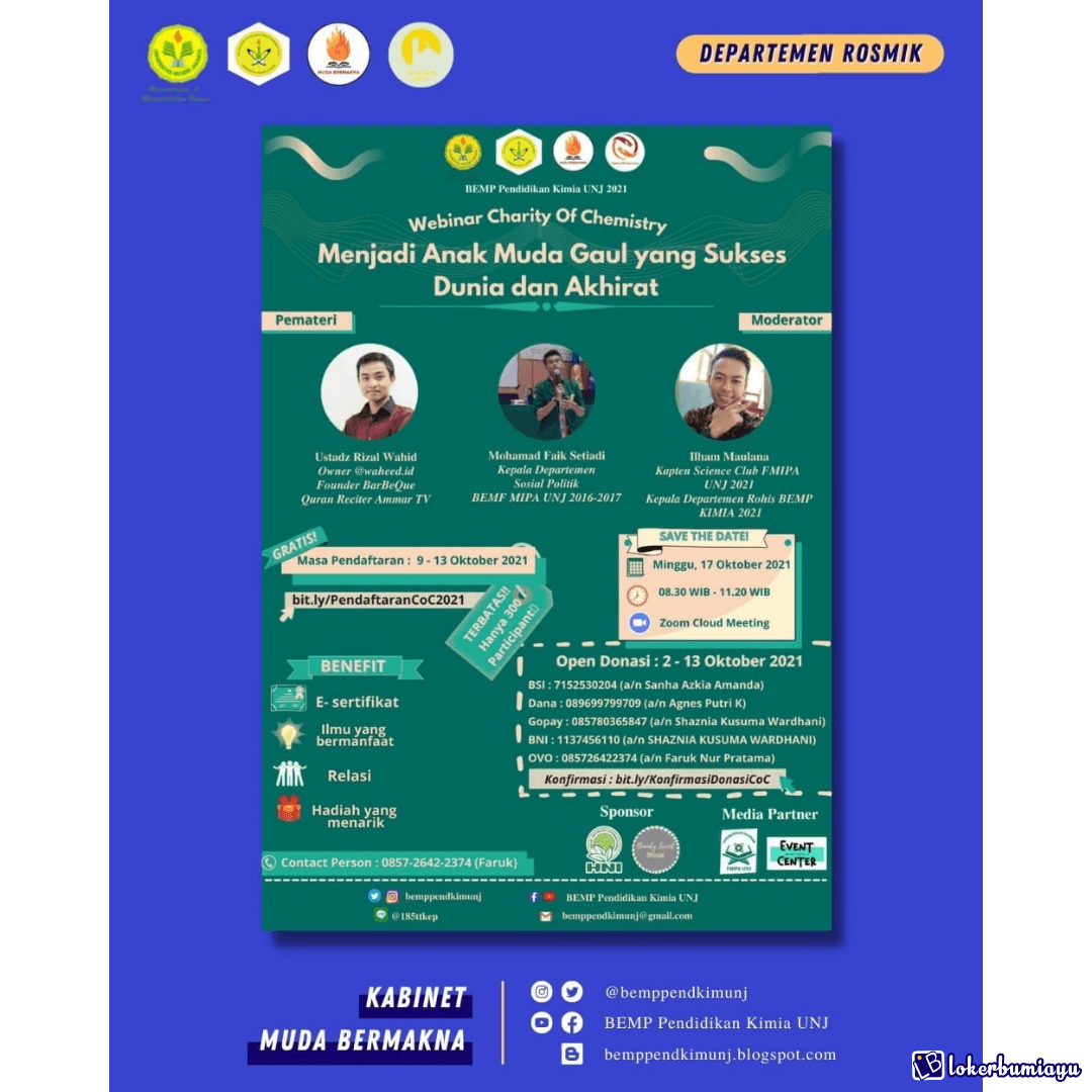 Webinar Menjadi Anak Muda Gaul yang Sukses Dunia dan Akhirat
