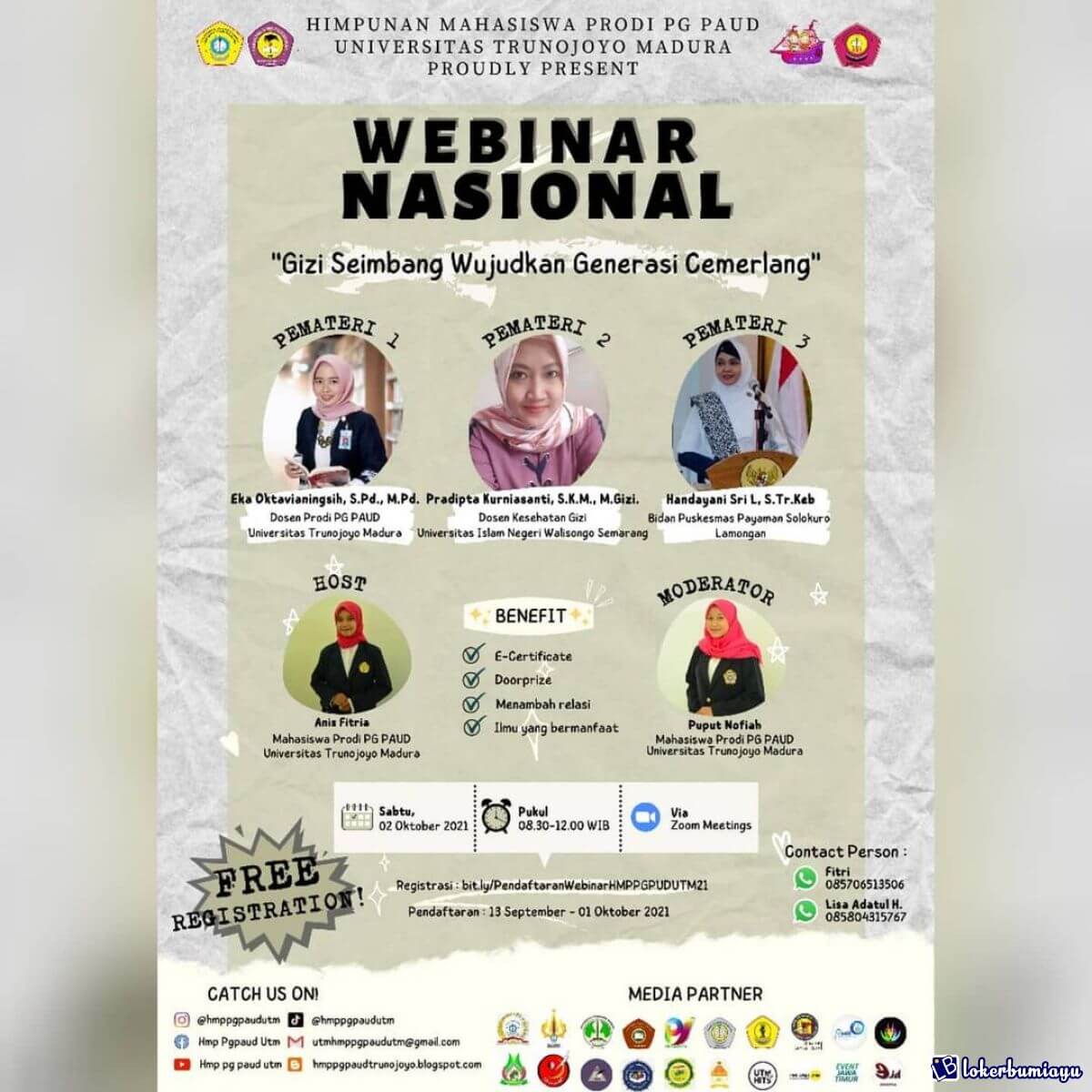 Webinar Kesehatan Nasional dengan tema Gizi Seimbang Wujudkan Generasi Cemerlang