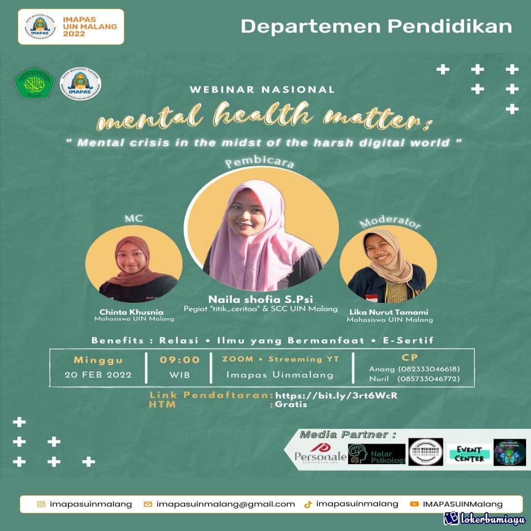 Webinar Nasional Mental Health Matter mental crisis in the midst of the harsh digital world