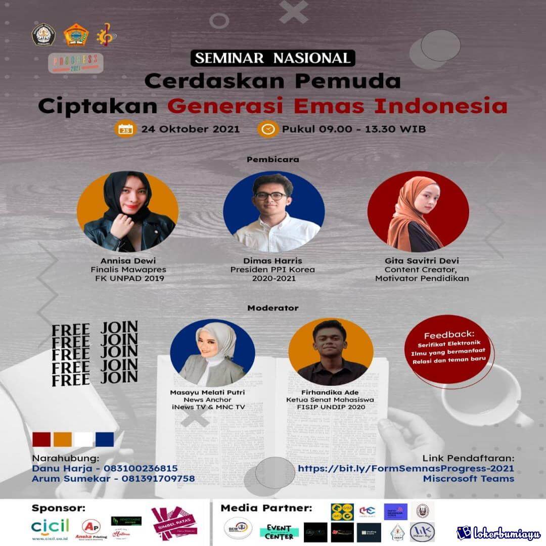 Seminar Nasional Cerdaskan Pemuda Ciptakan Generasi Emas Indonesia