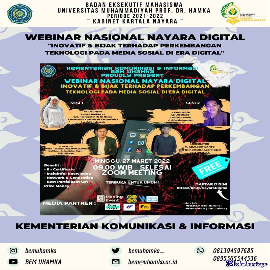 Webinar Nasional Inovatif dan Bijak Terhadap Perkembangan Teknologi Pada Media Sosial Di Era Digital