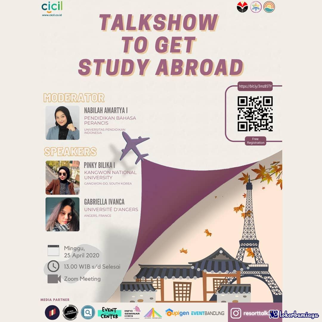 Talkshow Pengalaman hidup dan kuliah di luar negeri beserta tips dan triknya