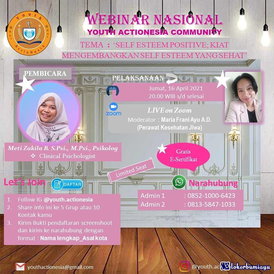 Webinar Self Esteem Positive Kiat mengembangkan Self Esteem yang Sehat
