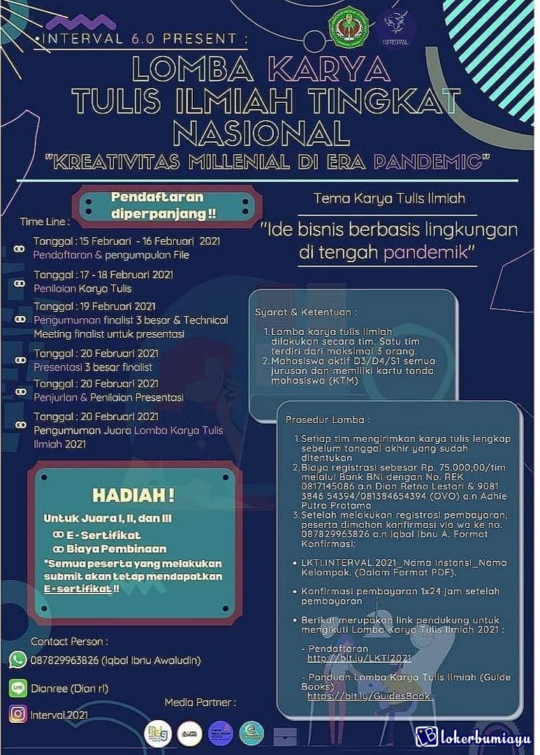 Lomba Karya Tulis Ilmiah Ide Bisnis Berbasis Lingkungan di Tengah Pandemik