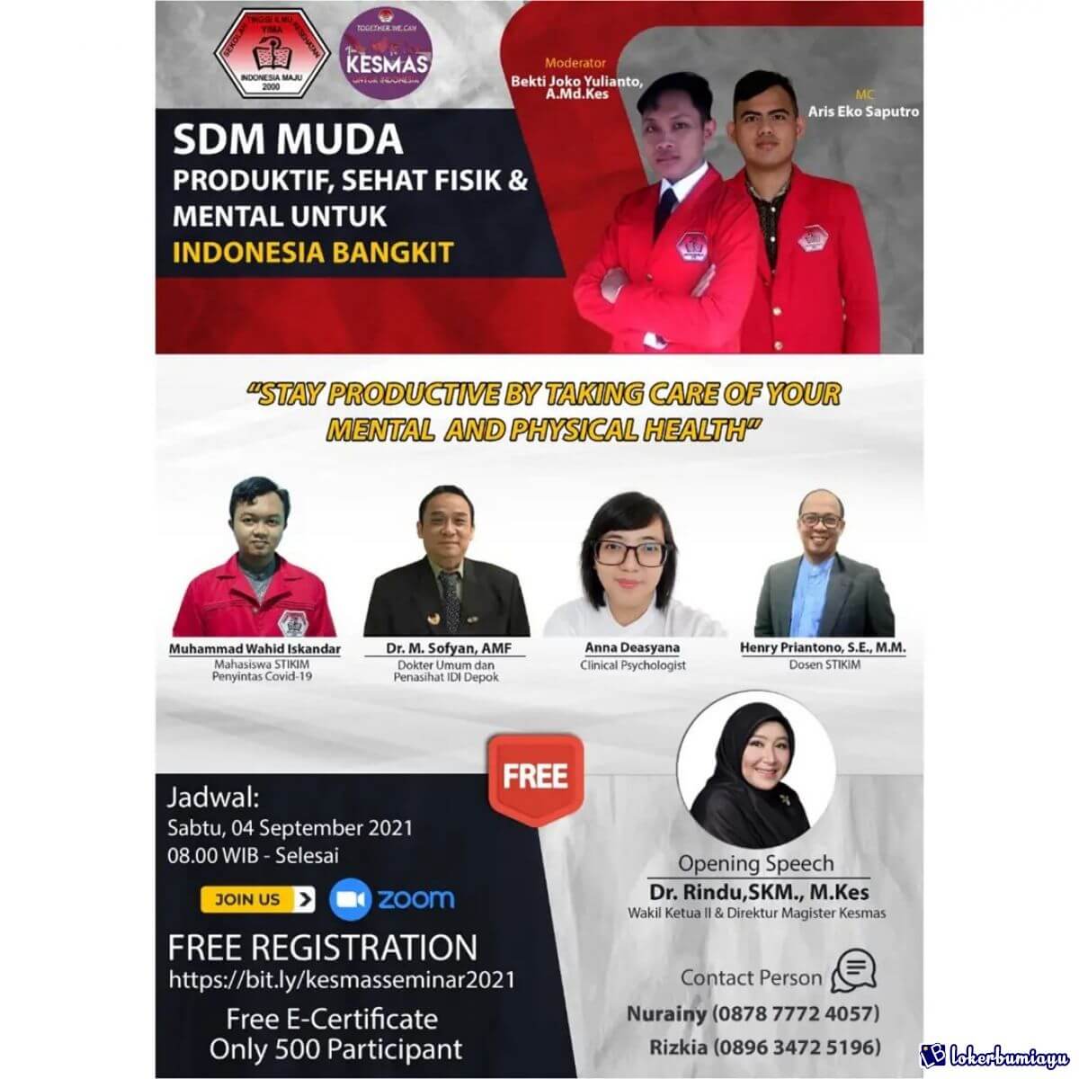 Webinar Kesehatan Masyarakat SDM Muda Produktif sehat fisik dan mental untuk Indoensia Bangkit