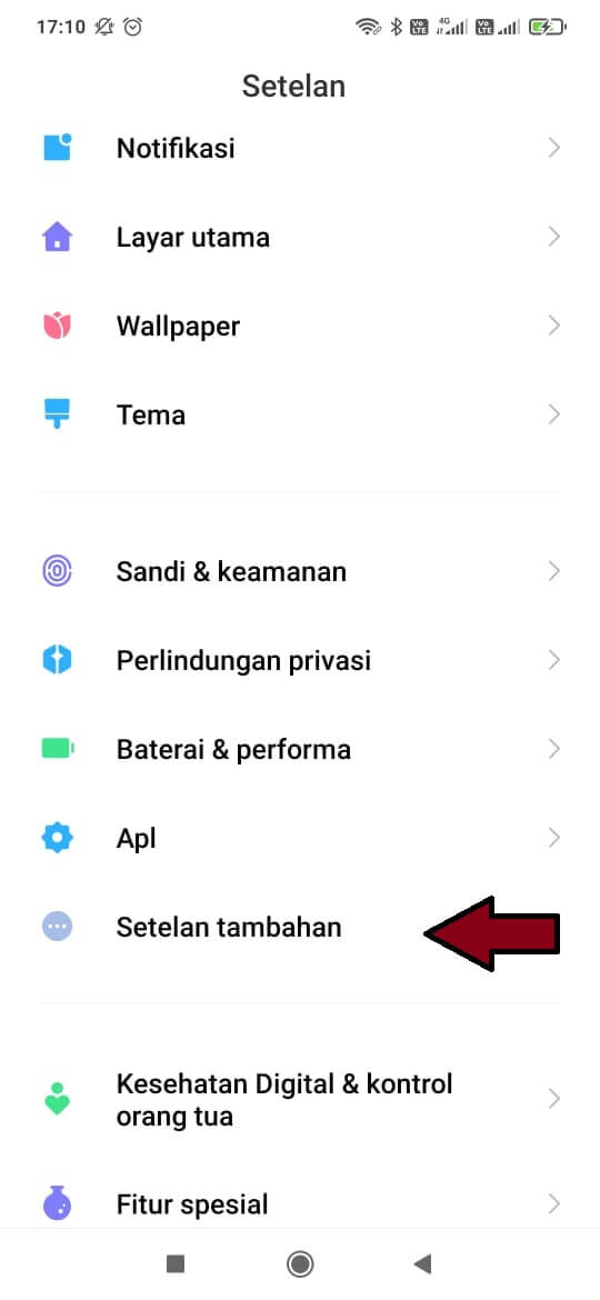 setelan tambahan
