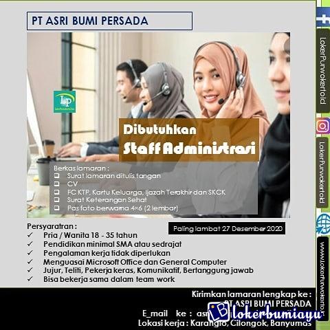 Lowongan Kerja PT ASRI BUMI PERSADA Desember 2020