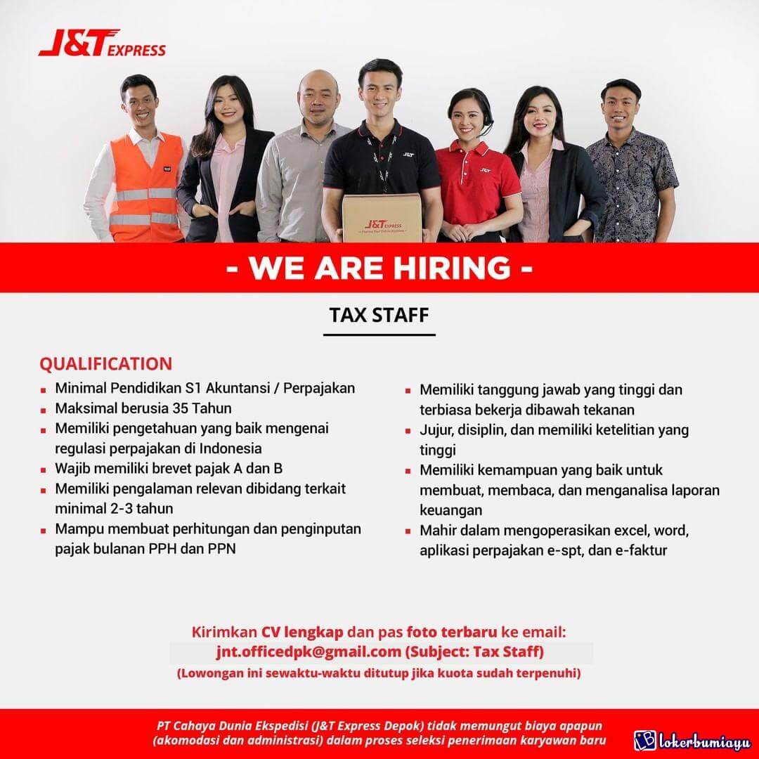 Lowongan Kerja Tax Staff J And T Express Depok Lowongan kerja tax staff j and t express depok