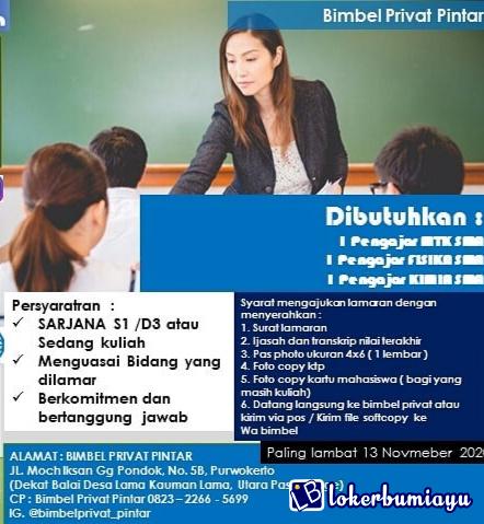 BIMBINGAN BELAJAR PRIVAT PINTAR