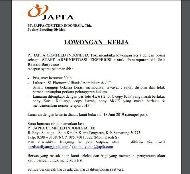 PT JAPFA COMFEED INDONESIA Tbk