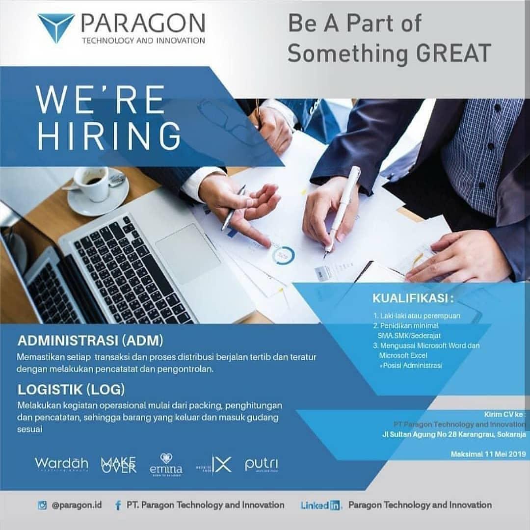 Lowongan Kerja PT. Paragon Technology and Innovation Mei 2019