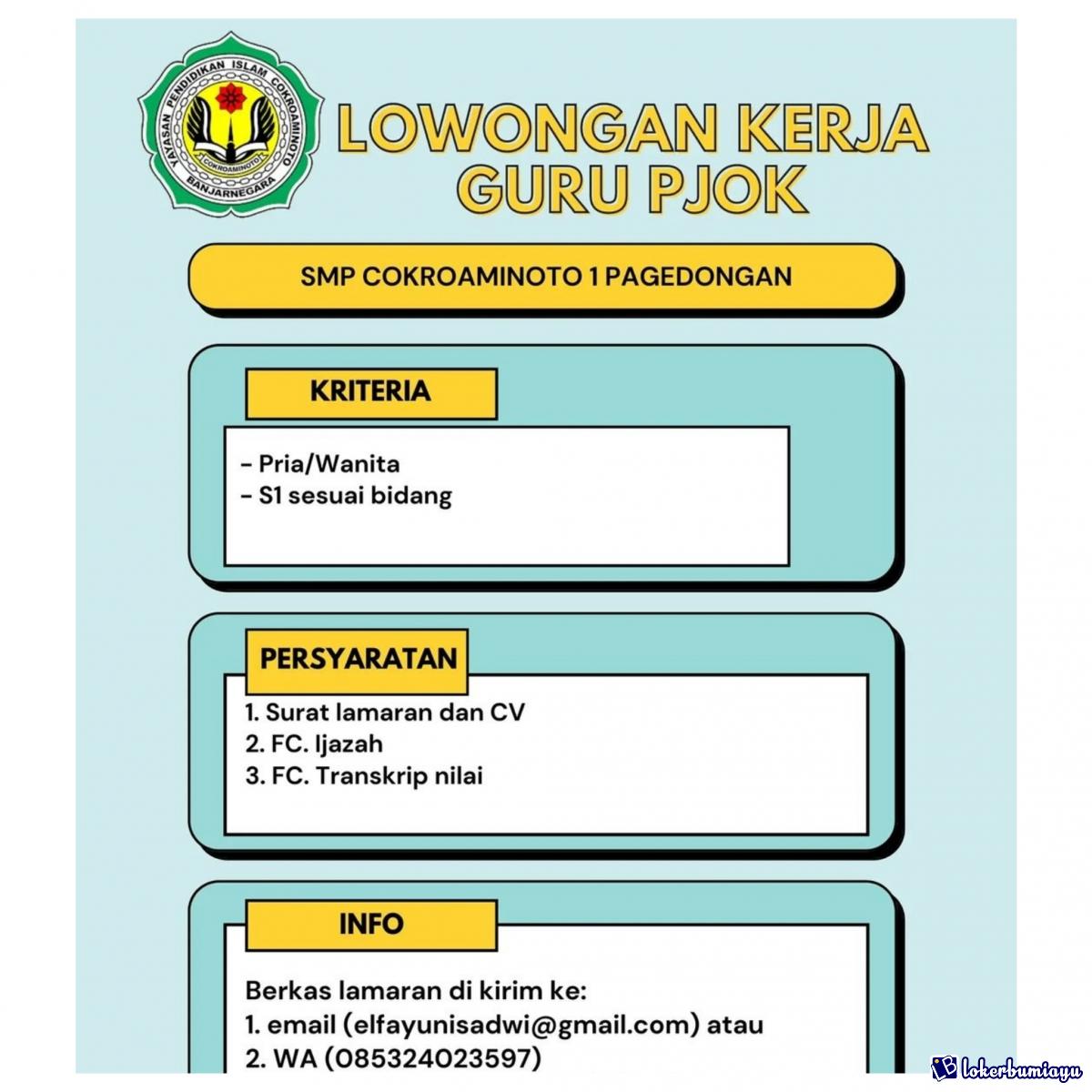 SMP COKROAMINOTO 1 PAGEDONGAN