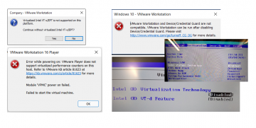 Permasalahan Virtualisasi pada VMware Workstation 16 Player pada Windows